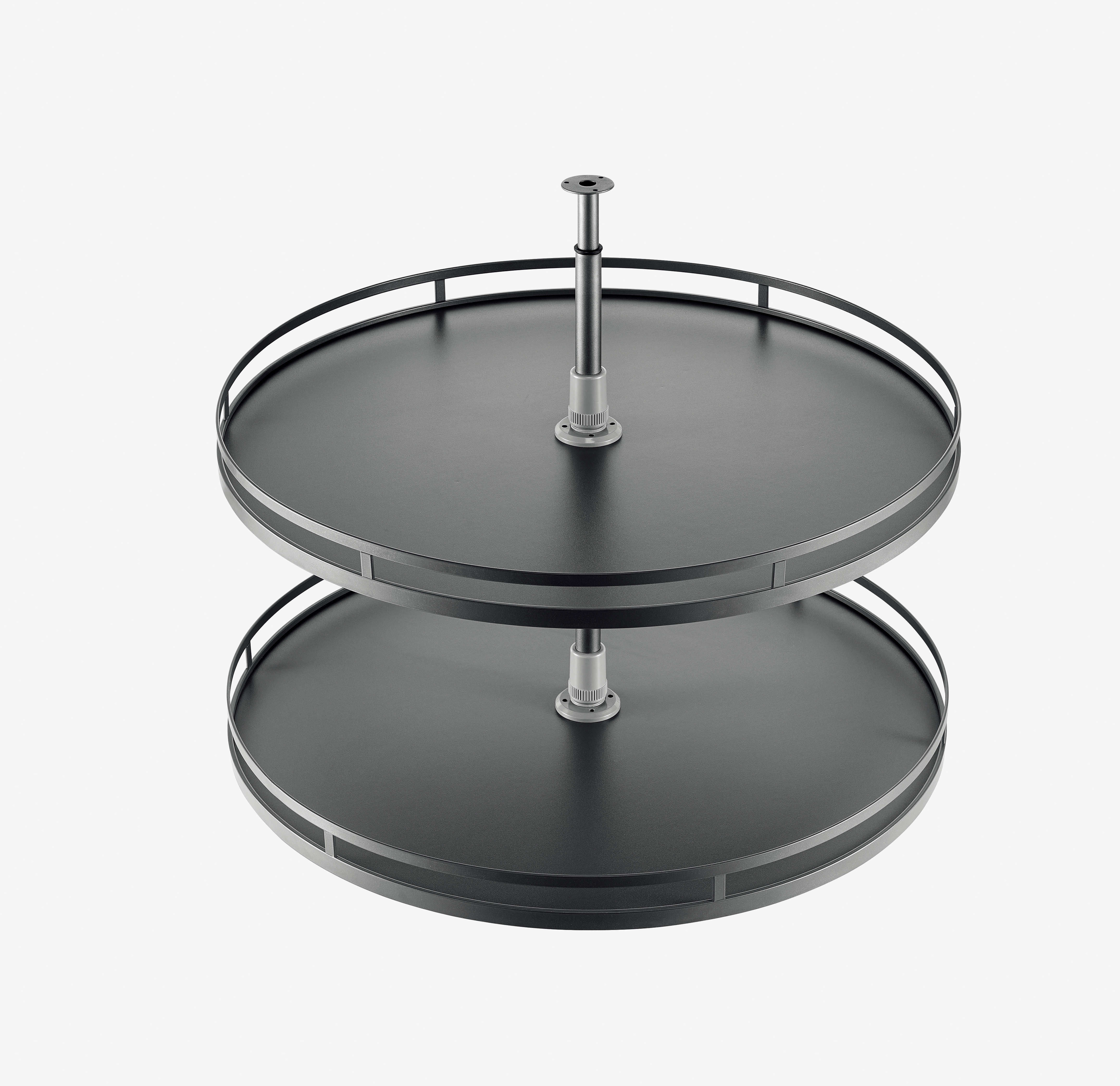 Welldo 360 Degree Rotating Corner Basket for Kitchen Cabinet 2 Tier 360 Degree Rotating Corner Basket with Central Pole