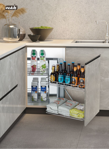 Universal Magic Corner Pull Out Basket for Kitchen Cabinets (No Left or Right Restriction)