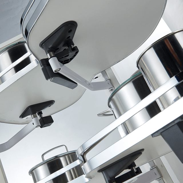 Soft-Closing Magic Corner Pull Out Basket for Kitchen Corner Cabinets, Steel & Stainless Steel Organizer