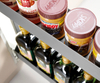 Space-Saving Soft-Close Side Pull-out Oil & Spice Basket with Walnut/Glass Panels