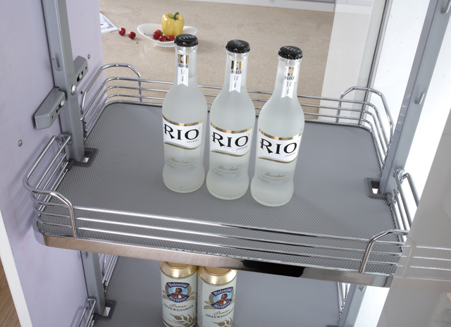 A841 Slim Tall Pantry Pull Out Basket Narrow Kitchen Cabinet Organizer