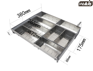 Stainless Steel Multi-Compartment Cutlery Tray Drawer Organizer