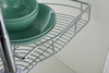 Chrome wire lazy susan corner basket detail