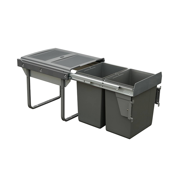 Hidden Kitchen Waste Bin With 2×20L Capacity And Smooth Operation