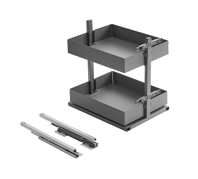 Modern 2-Shelf Drawer Basket for Kitchen Base Cabinets