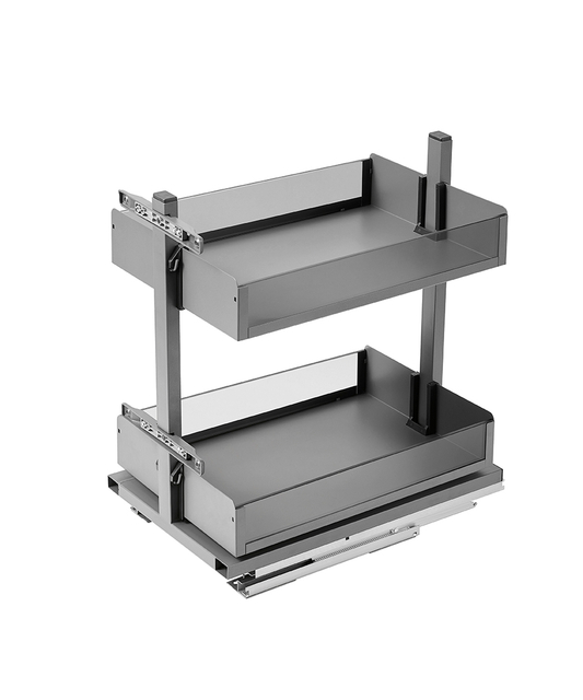 High-Capacity Full-Extension 2-Shelf Pull-out Pantry Basket