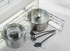 Square Bar Pull-Out Pot & Pan Basket with Lid Divider for Base Cabinet