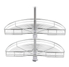 Kidney shaped chrome swivel basket for corner cabinets