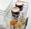 Pull-Out Rice Bag Storage Basket with Side Shelf for Kitchen Cabinet