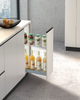 2-Tier Narrow Pull-Out Bottle & Spice Basket for Kitchen Base Cabinet