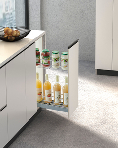 2-Tier Narrow Pull-Out Bottle & Spice Basket for Kitchen Base Cabinet