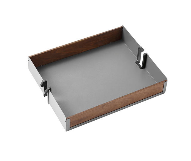 Elegant Double-Layer Soft-Close Pull-out Storage Basket with Walnut Panels