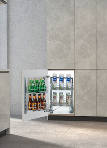 Door Pull-Out Storage Rack for Kitchen Cabinets, 2-Tier Slide Out Organizer for Drinks and Condiments