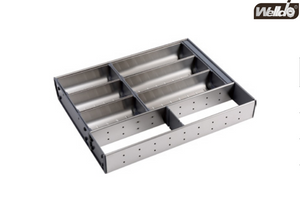 Stainless steel cutlery tray for kitchen drawer organization