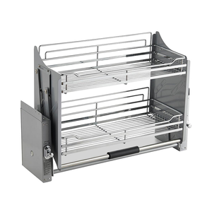 A221 Pull-Down Wall Cabinet Lift Basket Two-Tier Kitchen Storage Rack