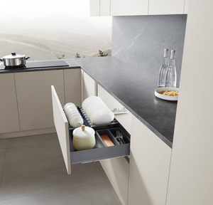 Iron Powder-Coated Bowl & Dish Pull-Out Basket for Kitchen Cabinets