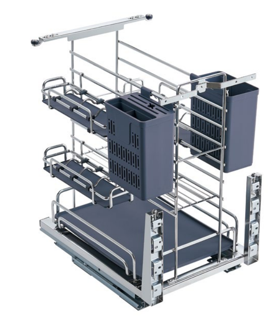 modular pull out spice organizer basket for kitchen cabinet