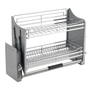 Pull Down Wall Cabinet Dish Basket with Plate Rack
