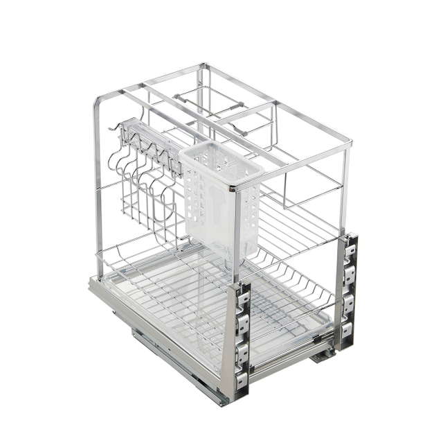 Multipurpose Pull-Out Kitchen Tool & Condiment Storage Basket
