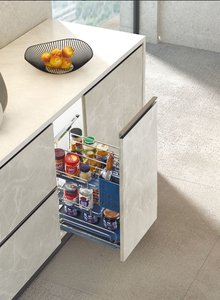 modular pull out spice organizer basket for kitchen cabinet