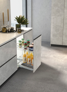 2 tier bottle and condiment pull out basket for narrow kitchen cabinet