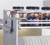 Pull Down Wall Cabinet Dish Basket with Upper Spice Shelf
