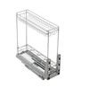 C142-01 Narrow Pull-Out Basket with Top Shelf & Bottle Holder