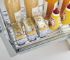 Wire pull out spice rack with bottle holders and soft close drawer slides