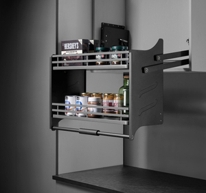 Kitchen Wall Cabinet Pull Down Basket Organizer for Upper Cabinet Storage