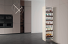 Steel wood slide out pantry system installed in a modern kitchen larder cabinet