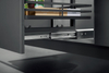 Pull out pantry storage system for tall kitchen cabinet organization