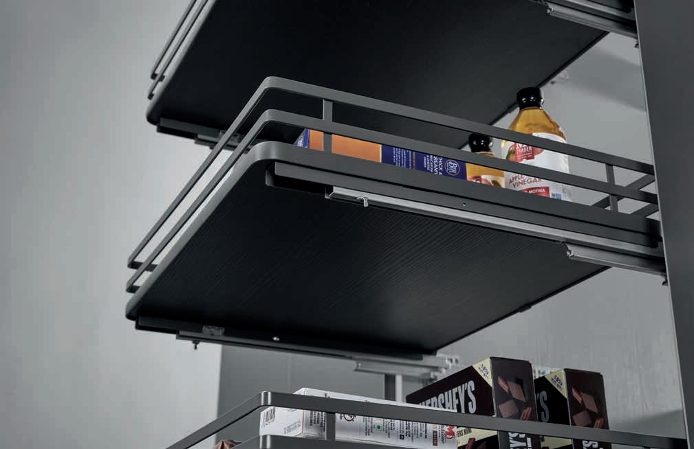 multi-layer tall pantry pull out basket for bottles jars and food storage