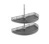 Two Tier 180 Degree Corner Swivel Basket with Flat Wire and MDF Board