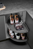 Kitchen Corner Cabinet Swivel Basket for Bottles Jars and Pantry Items