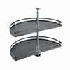 Solid Board 2-Tier 180 Degree Corner Rotating Basket Kitchen Accessories