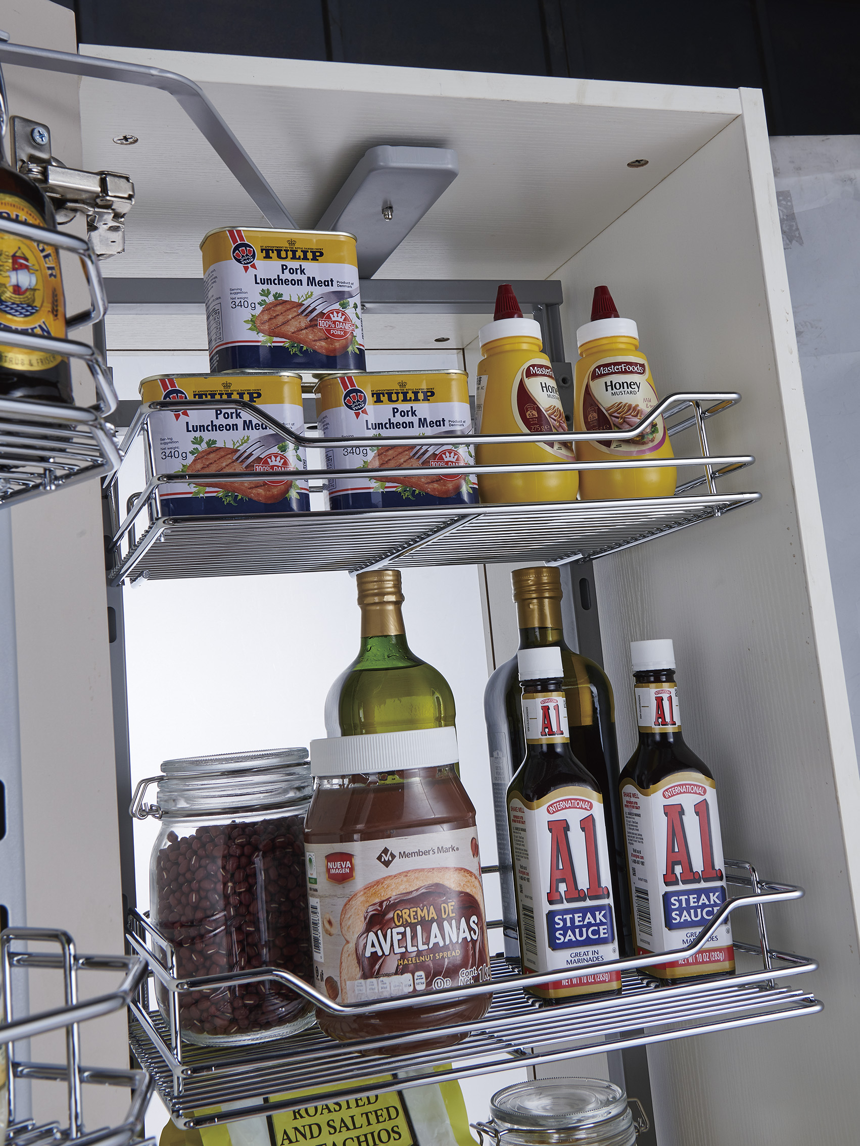 Welldo A661 high cabinet pull-out storage system with multi-layer kitchen storage baskets