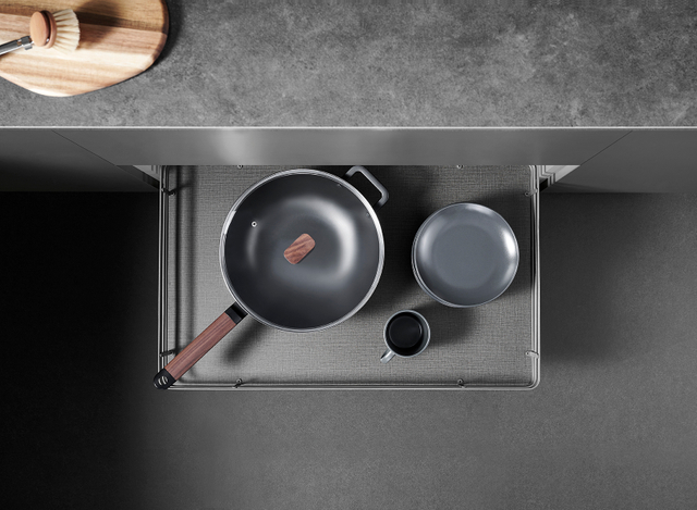 kitchen base cabinet pull out basket for pots pans and dishes