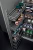 Tall cabinet pull out pantry basket organizer with multi layer storage