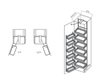 Tall pantry cabinet hardware fitting for kitchen storage basket
